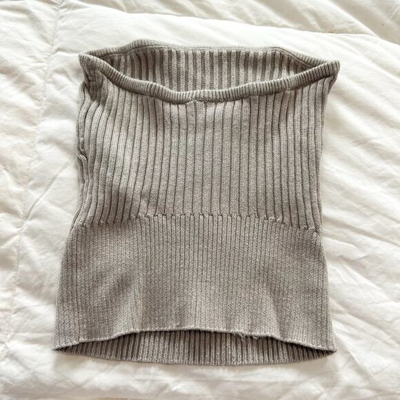 Abercrombie & Fitch Gray Ribbed Knit Strapless Tube Top XS EUC Minimalist - Picture 4 of 4
